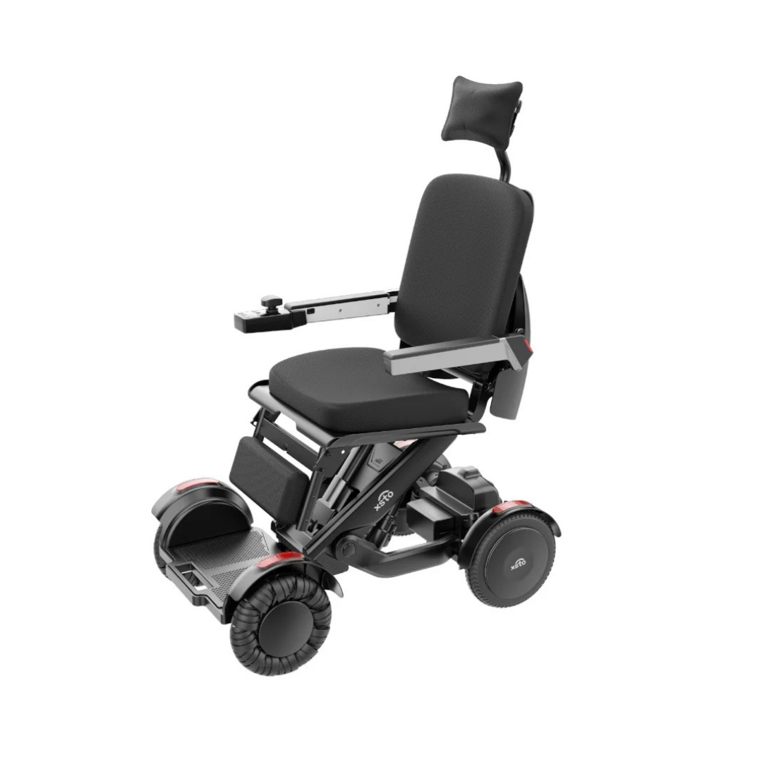 The XSTO Higher Backrest with Headrest for M4 Powerchair offers enhanced comfort and support, featuring an adjustable headrest and cushioned back, designed to upgrade your M4 Powerchair’s seating experience.